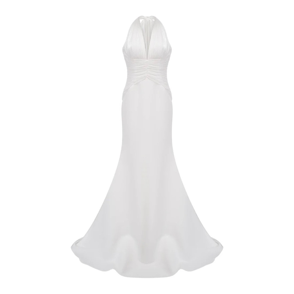 Elegant White Backless Dress